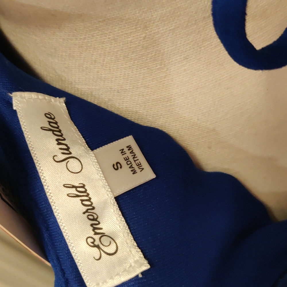 New!EMERALD SUNDAE Formal Juniors' Criss-Cross Mermaid Gown Cobalt Dress Size S - Picture 10 of 12